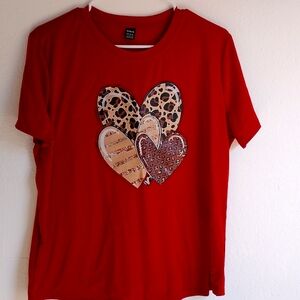 Red t-shirt with hearts